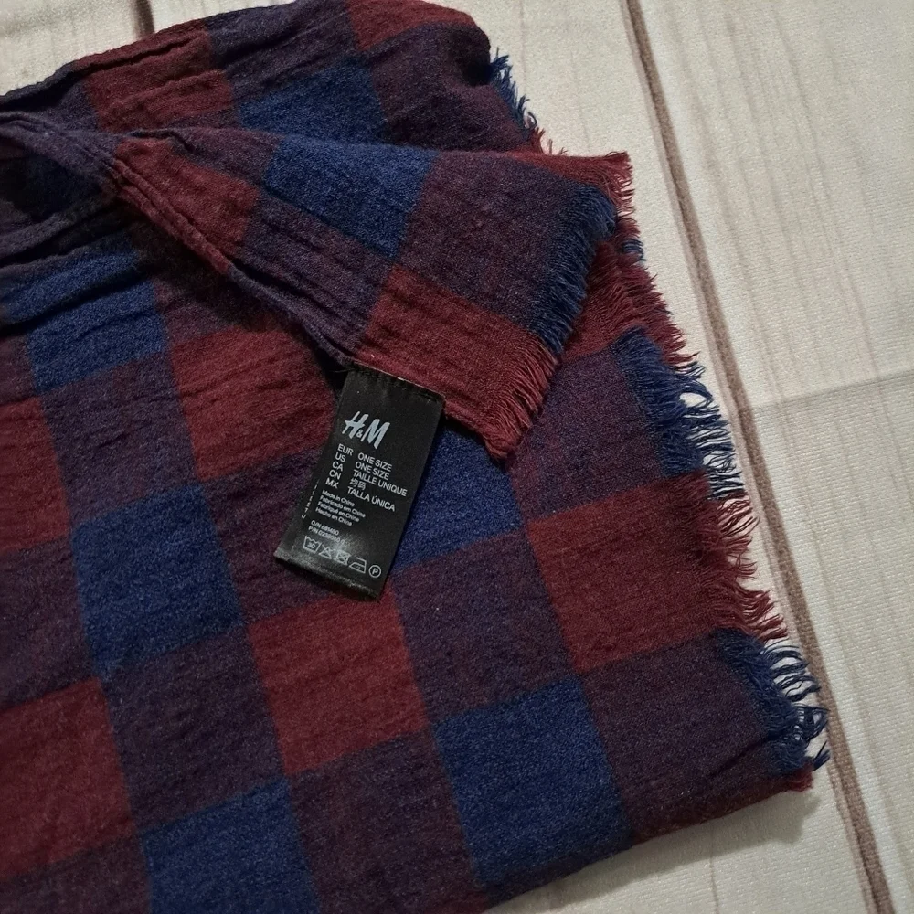H&M Faded Look Plaid Scarf